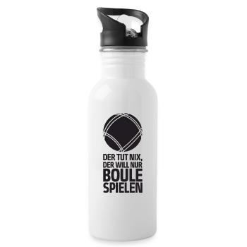 Der tut nix der will nur Boule spielen Petanque - Trinkflasche mit integriertem Trinkhalm - Weiß - Rechts