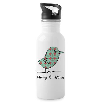 CHRISTMAS. MERRY CHRISTMAS. MERRY CHRISTMAS. NEW YEAR’S DAY - Water bottle with straw - white - Right