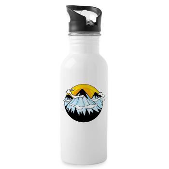 Berg Berge Berggipfel Gipfel - Trinkflasche mit integriertem Trinkhalm - Weiß - Rechts