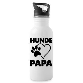 hunde papa - Trinkflasche mit integriertem Trinkhalm - Weiß - Rechts