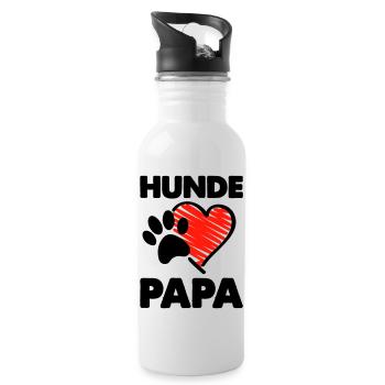 hunde papa - Trinkflasche mit integriertem Trinkhalm - Weiß - Rechts