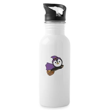 Penguin Halloween Witch Kids Witch Costume - Water bottle with straw - white - Right
