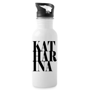 Katharina Surname First name Modern font Word Art - Water bottle with straw - white - Right