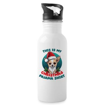 Chihuahua Pyjamas de Noël Chiens - Gourde avec paille intégrée - blanc - Droite