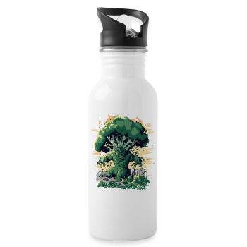 Riesen Brokkoli Monster Brokkoli - Trinkflasche mit integriertem Trinkhalm - Weiß - Rechts