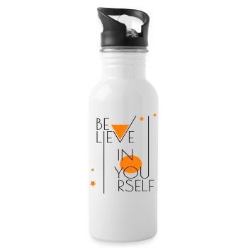 believe in yourself - Water bottle with straw - white - Right