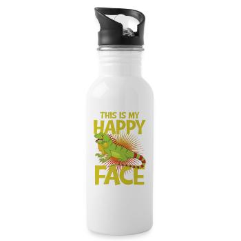 This is my happy face iguana - Trinkflasche mit integriertem Trinkhalm - Weiß - Rechts