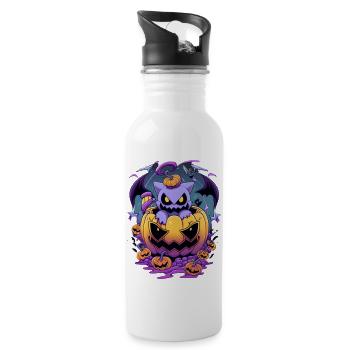 Halloween - Trinkflasche mit integriertem Trinkhalm - Weiß - Rechts