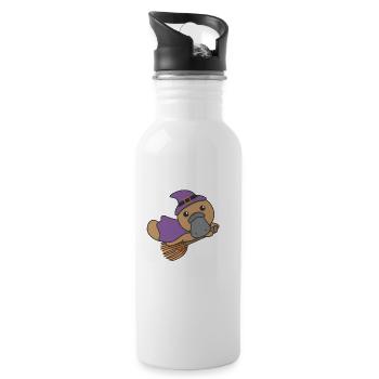 Platypus Halloween Witch Kids Witches Costume - Water bottle with straw - white - Right