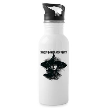 Witch, Hokus Pokus and Stuff, Halloween - Water bottle with straw - white - Right