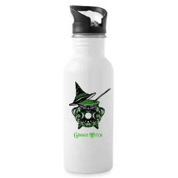 Hexenkessel Hexe Green Witch Kessel - Trinkflasche mit integriertem Trinkhalm - Weiß - Rechts