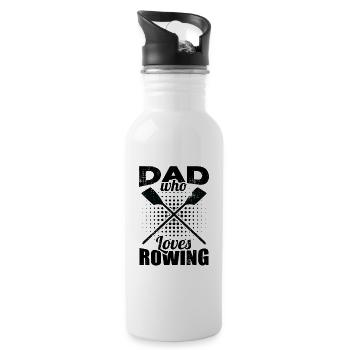 Rowing Dad - Water bottle with straw - white - Right