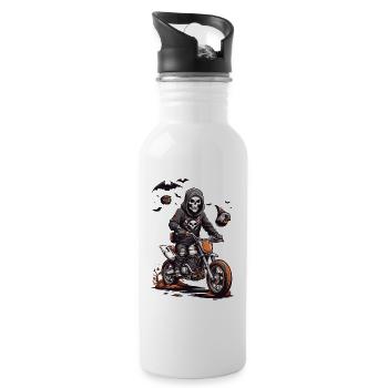 Halloween Motocross Skeleton Racer - Gourde avec paille intégrée - blanc - Droite