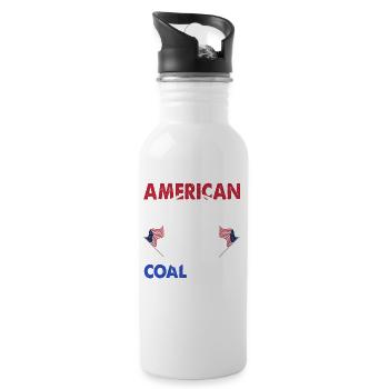 American Coal Miner - Trinkflasche mit integriertem Trinkhalm - Weiß - Rechts