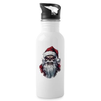 Bad Santa Ugly Christmas Santa Claus Gift - Water bottle with straw - white - Right