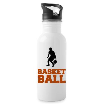 basketball - Trinkflasche mit integriertem Trinkhalm - Weiß - Rechts