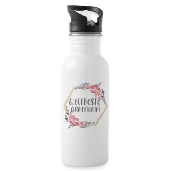 Gärtnerin Garten Gärtnern Gartenarbeit Geschenk - Trinkflasche mit integriertem Trinkhalm - Weiß - Rechts