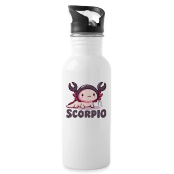 Axolotl en tant que signe du zodiaque Scorpion - Gourde avec paille intégrée - blanc - Droite