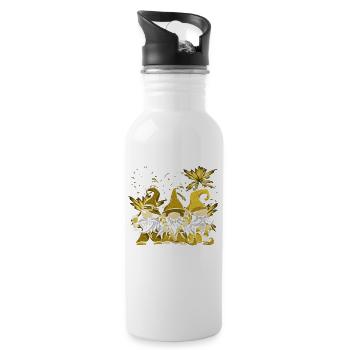 Gnomies Réveillon du Nouvel An - Gourde avec paille intégrée - blanc - Droite