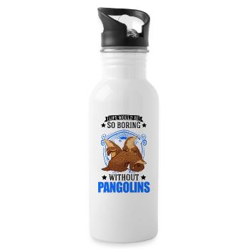 Cadeau Pangolin Pangolin - Gourde avec paille intégrée - blanc - Droite