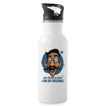 I'm not a copy, I'm an original - Water bottle with straw - white - Right