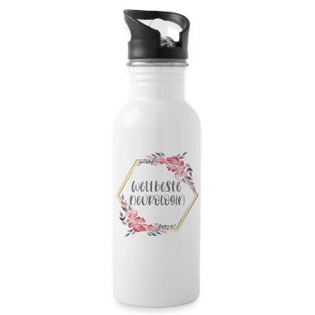 Neurologin Ärztin Doktorin Beruf Geschenk - Trinkflasche mit integriertem Trinkhalm - Weiß - Rechts