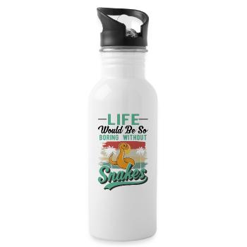 Snake Owner Snake Lover - Water bottle with straw - white - Right