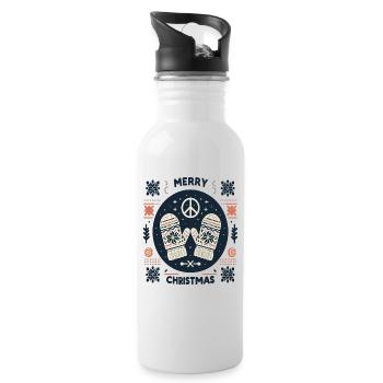 Joyeux Noël laid Noël Peace Sweater - Gourde avec paille intégrée - blanc - Droite