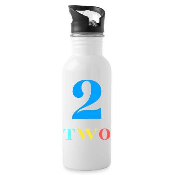 Two-2nd Anniversary - Water bottle with straw - white - Right