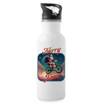 Santa Bike - Trinkflasche mit integriertem Trinkhalm - Weiß - Rechts