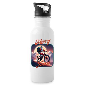 Vélo du Père Noël 2 - Gourde avec paille intégrée - blanc - Droite