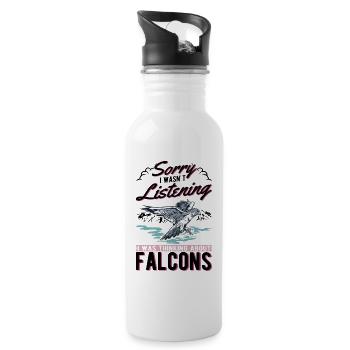 Falke Falkner Turmfalke Falknerei Falkner - Trinkflasche mit integriertem Trinkhalm - Weiß - Rechts