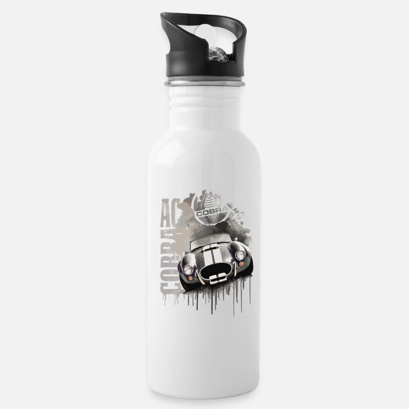AC Cobra - Trinkflasche mit integriertem Trinkhalm - Weiß