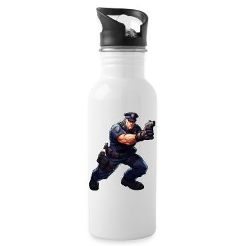 Rambo Police - Water bottle with straw - white - Right