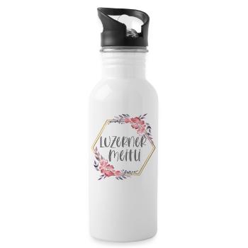 Schweiz Luzern Mädchen Heimat Geschenk - Trinkflasche mit integriertem Trinkhalm - Weiß - Rechts