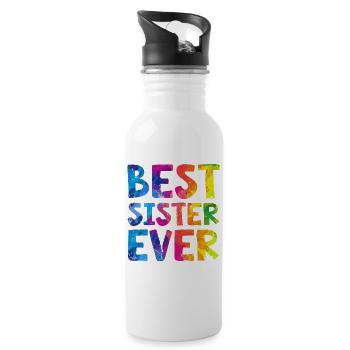 Best Sister Ever - Water bottle with straw - white - Right