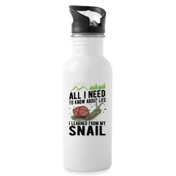 Snail Gift Vineyard Snail - Water bottle with straw - white - Right