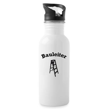 Bauleiter Leiter Wortspiel Bauen Hausbau Baustelle - Trinkflasche mit integriertem Trinkhalm - Weiß - Rechts