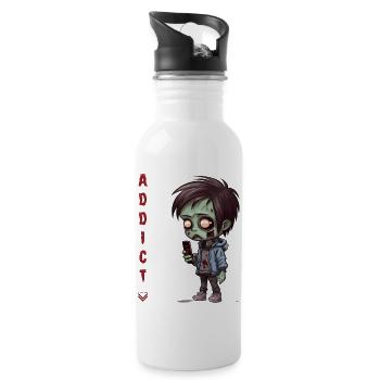 Handyholiker - Trinkflasche mit integriertem Trinkhalm - Weiß - Rechts