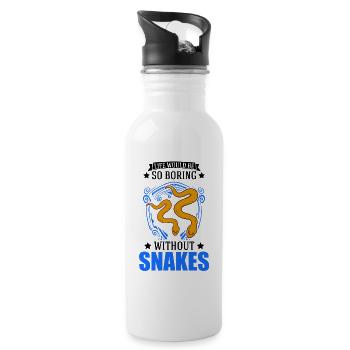 Propriétaires de serpents Amoureux des serpents - Gourde avec paille intégrée - blanc - Droite