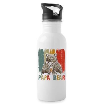 Papa Bear - Trinkflasche mit integriertem Trinkhalm - Weiß - Rechts