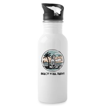This is beach yoga, baby - Water bottle with straw - white - Right