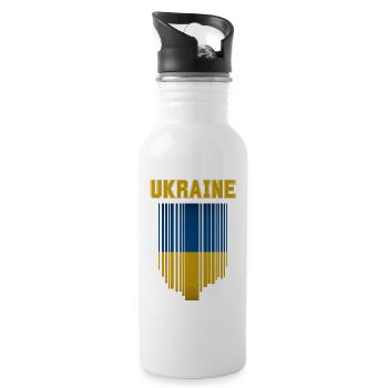 Drapeau ukrainien, fierté ukrainienne - Gourde avec paille intégrée - blanc - Droite