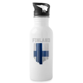 Drapeau de la Finlande, fierté finlandaise - Gourde avec paille intégrée - blanc - Droite
