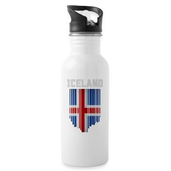 Drapeau de l’Islande, fierté islandaise - Gourde avec paille intégrée - blanc - Droite
