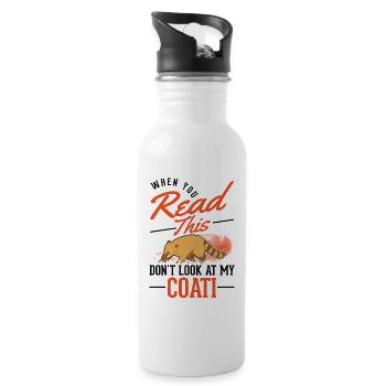 Coati Gift Proboscis Bear Coati - Water bottle with straw - white - Right