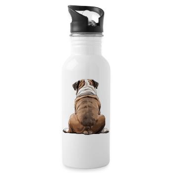 Bouledogue - Gourde avec paille intégrée - blanc - Droite