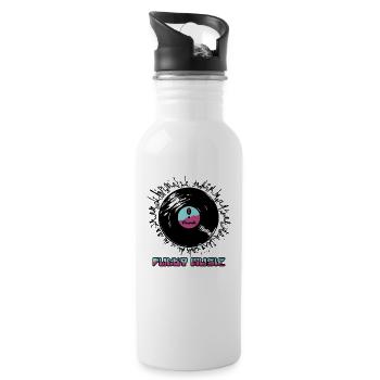 Funky Funk Music Vinyl - Water bottle with straw - white - Right