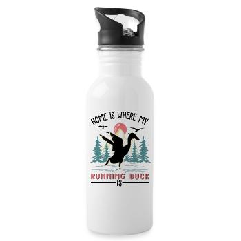 Home is where my runner ducks are - Water bottle with straw - white - Right