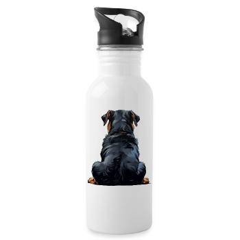 Rottweiler - Gourde avec paille intégrée - blanc - Droite